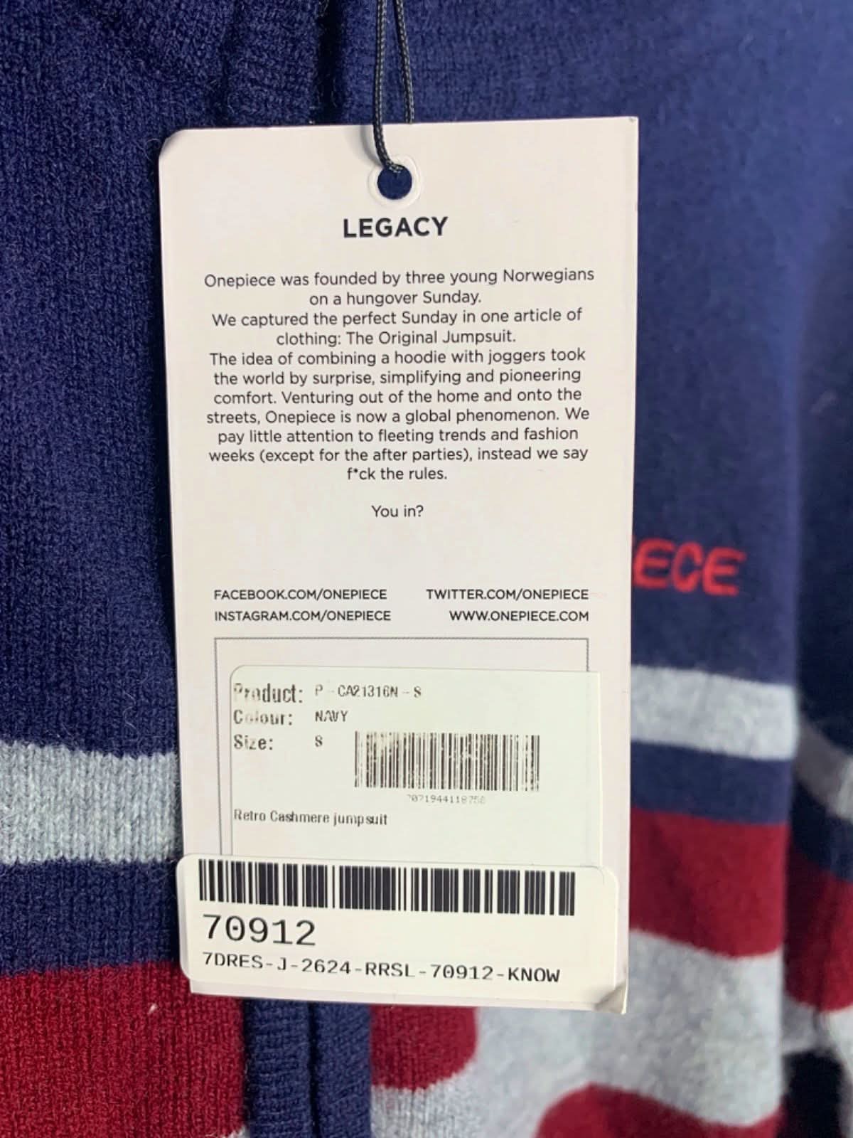 Onepiece Navy Retro Cashmere Jumpex S