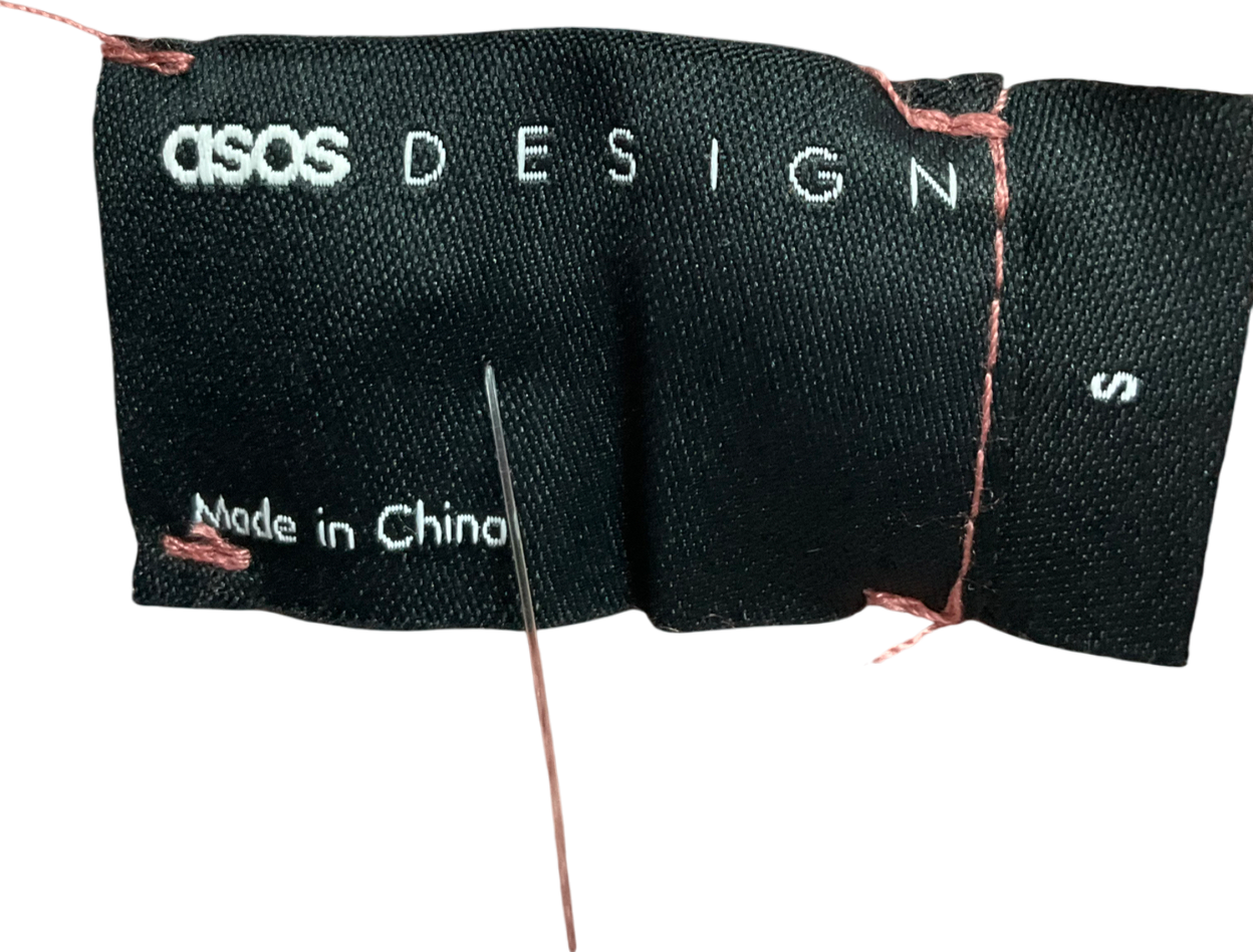 ASOS Knitted Crew Neck Jumper With Boxy Sleeve In Pink UK S