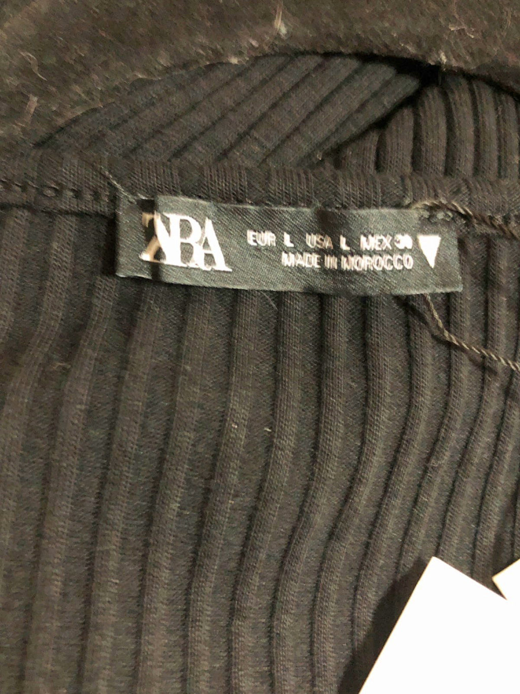 Zara Black Ribbed Dress UK L