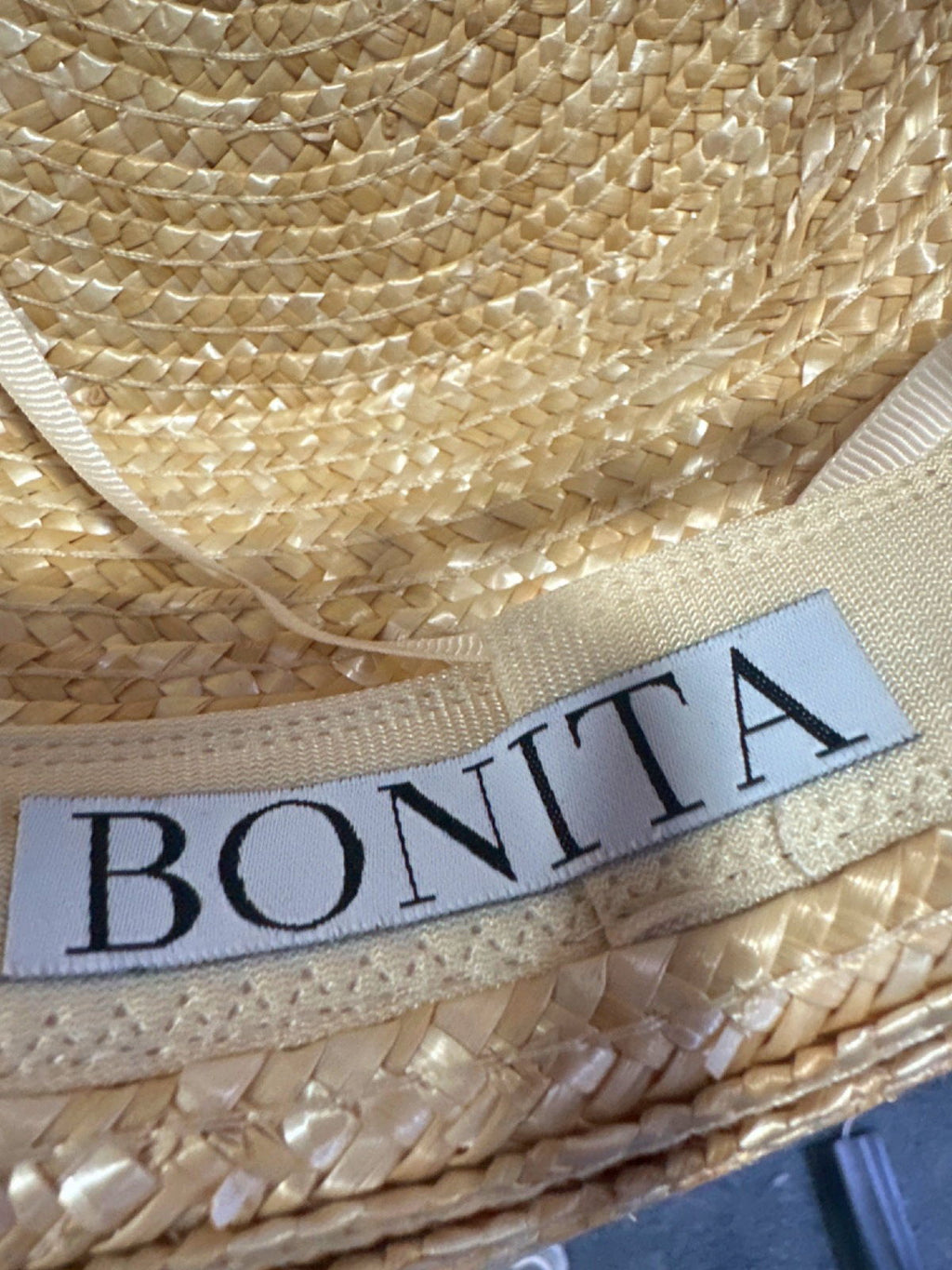 Bonita Beige Bride Straw Hat One Size