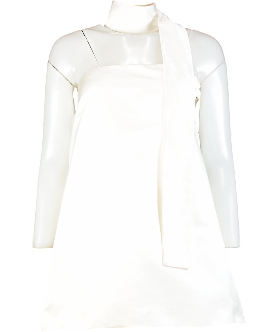 Maximilian White Grace Duchesse Satin Mini Dress UK 6