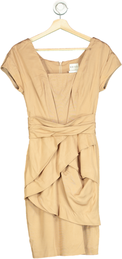 Reiss Beige Draped Dress UK 4
