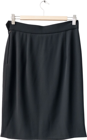MOSCHINO COUTURE Black Wool Pencil Skirt UK 12