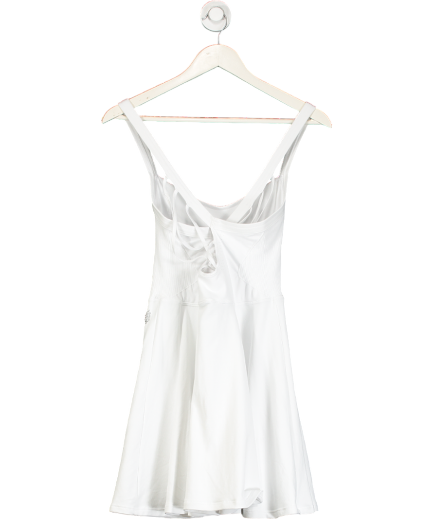 Free People White Movement Cross-strap Ribbed Side Tennis Dress UK XL