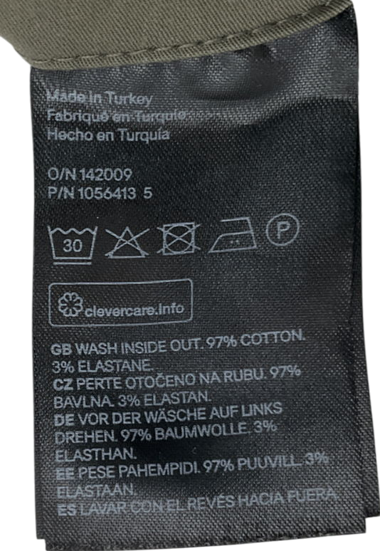 H&M Green Slim Fit Cargo Trousers UK 6