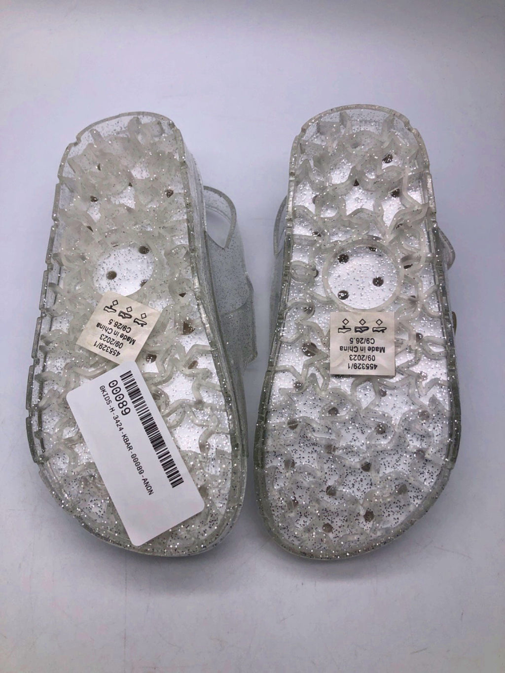 River Island Silver Glitter Strap Sandals Infant Size 9