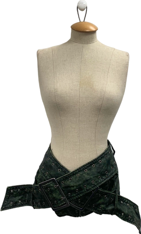 Jaded Green Belted Skirt UK 8