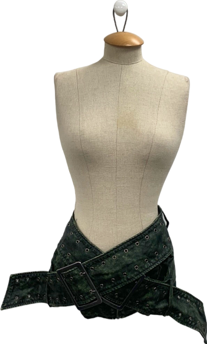 Jaded Green Belted Skirt UK 8