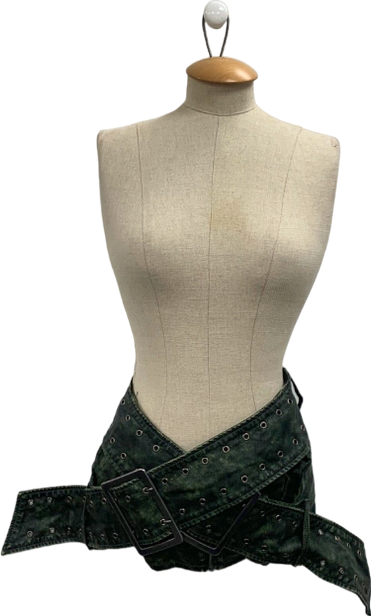 Jaded Green Belted Skirt UK 8