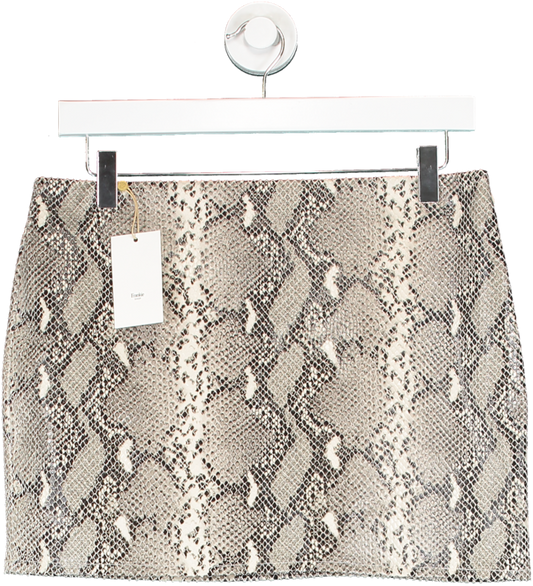FRANKIE SHOP Grey Nairobi Mini Python Mini Skirt UK M