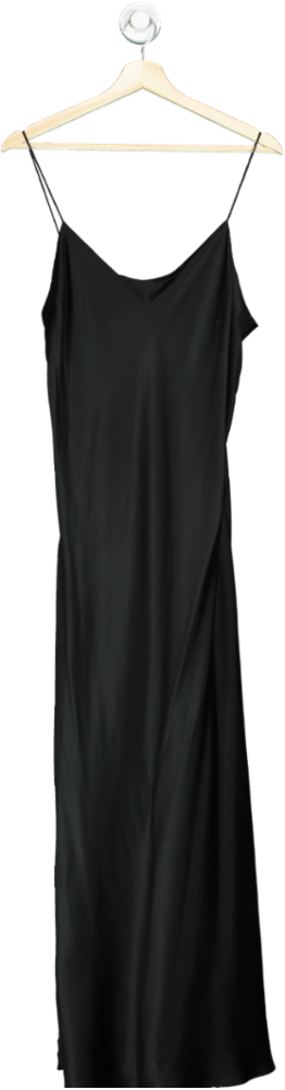 Asceno Black Silk Slip Dress UK M