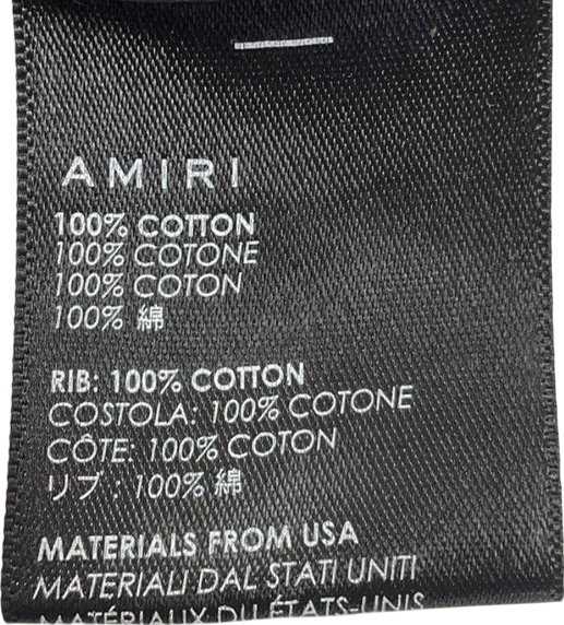 Amiri Script Logo Crew Neck Sweatshirt Black UK XS