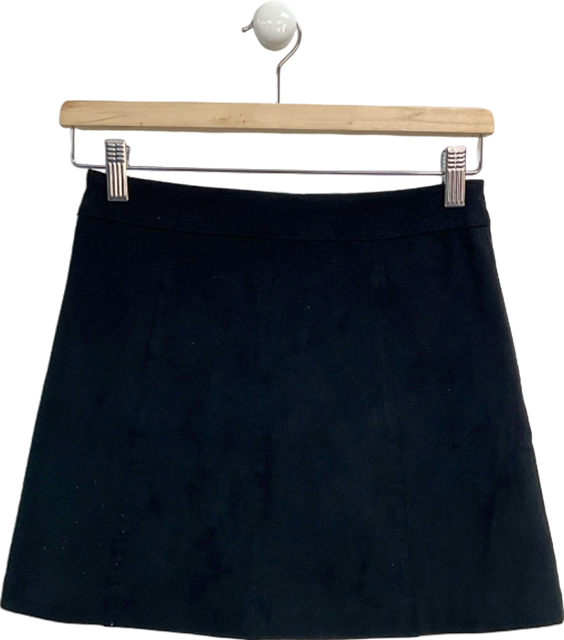 Zara Black Button-Front Skirt UK XS