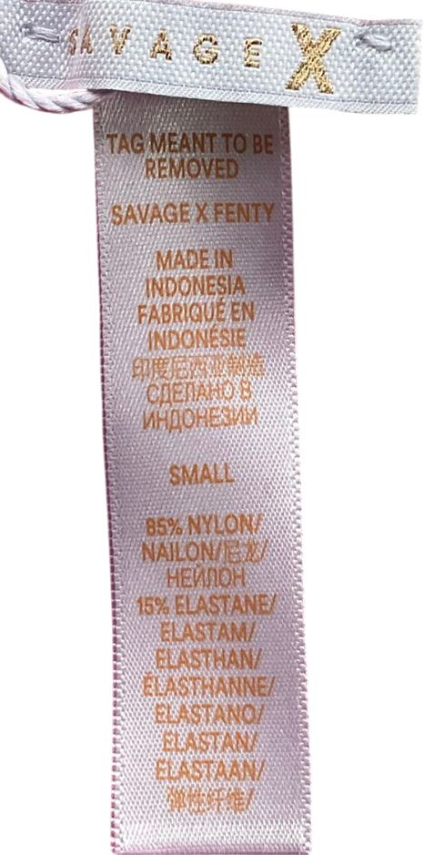 Savage X fenty Pink See Thru U Suspender Belt UK S