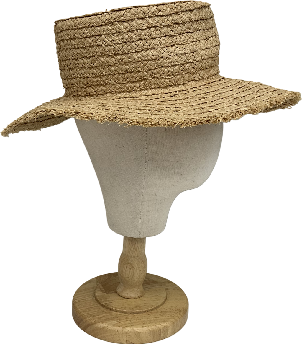 REISS Beige Freya Straw Hat UK S/M