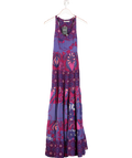 Daslu Purple Floral Tiered Maxi Dress UK 10