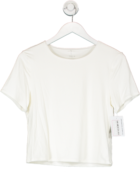 T/ALA White Ribbed 365 Sculpting Short Sleeve T Shirt UK XL