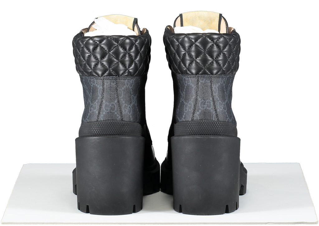 Gucci Gg Ankle Boot In Black Supreme Canvas UK 4.5 EU 37.5 👠