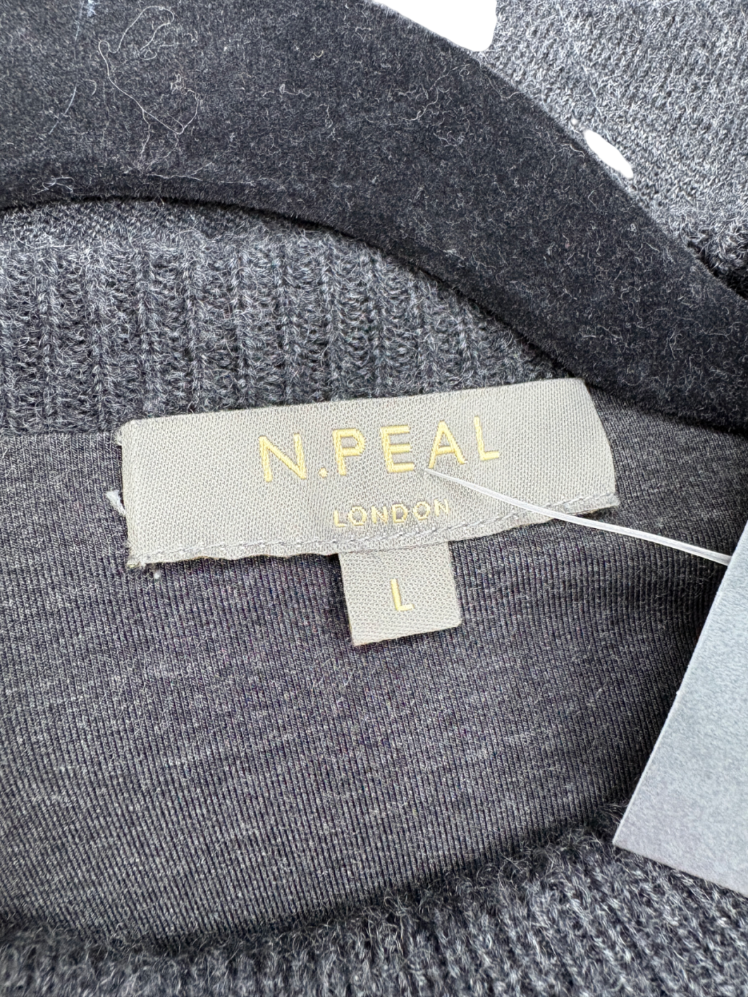 N.Peal Grey Cashmere Silk Jacket UK L