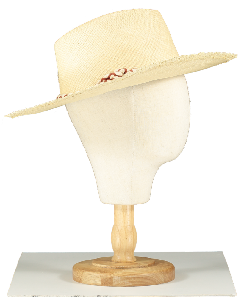 Freya Beige Rope Detail Western Style Hat UK S/M