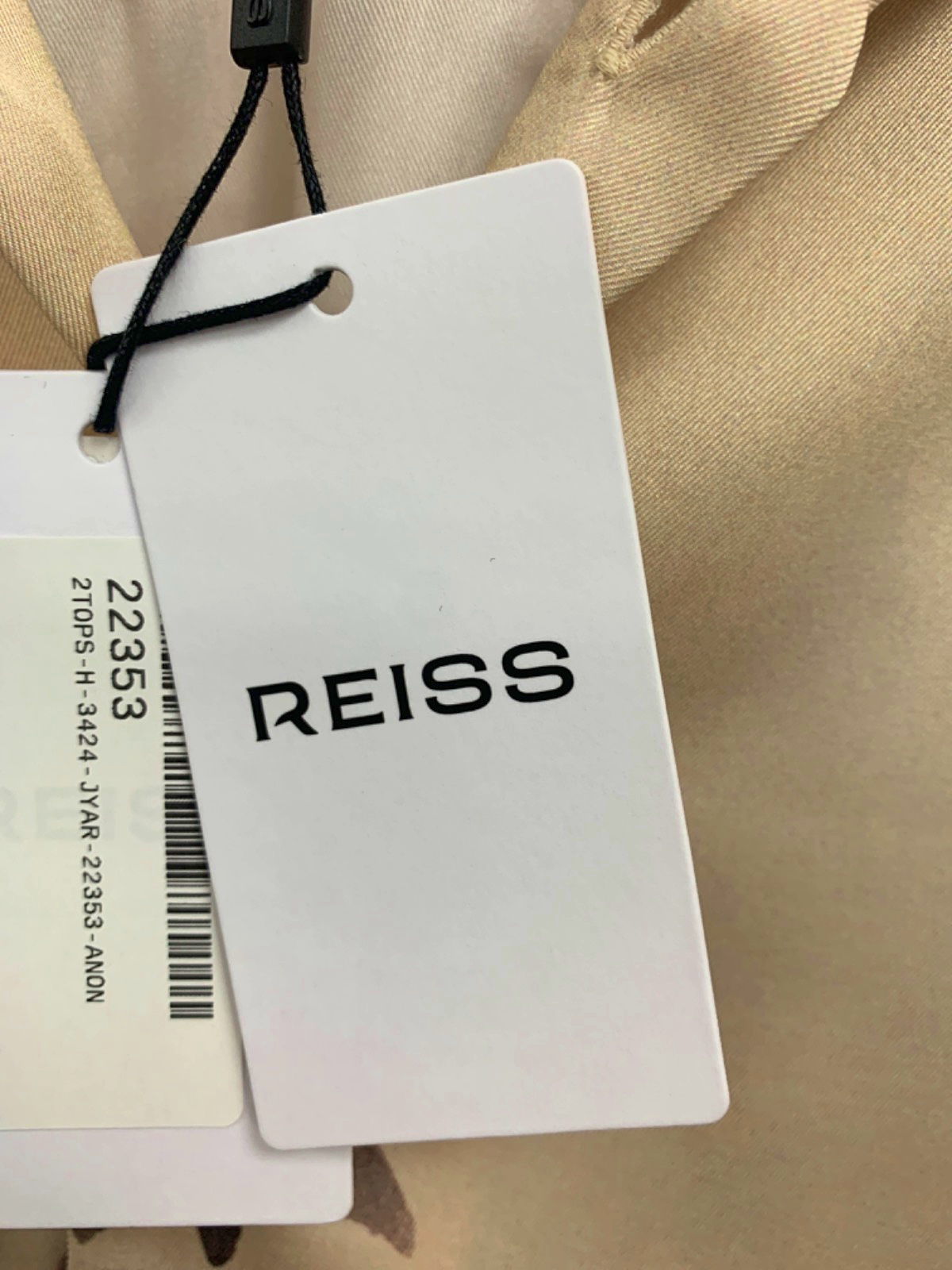 Reiss Off White/Black Cuban Button Shirt UK S