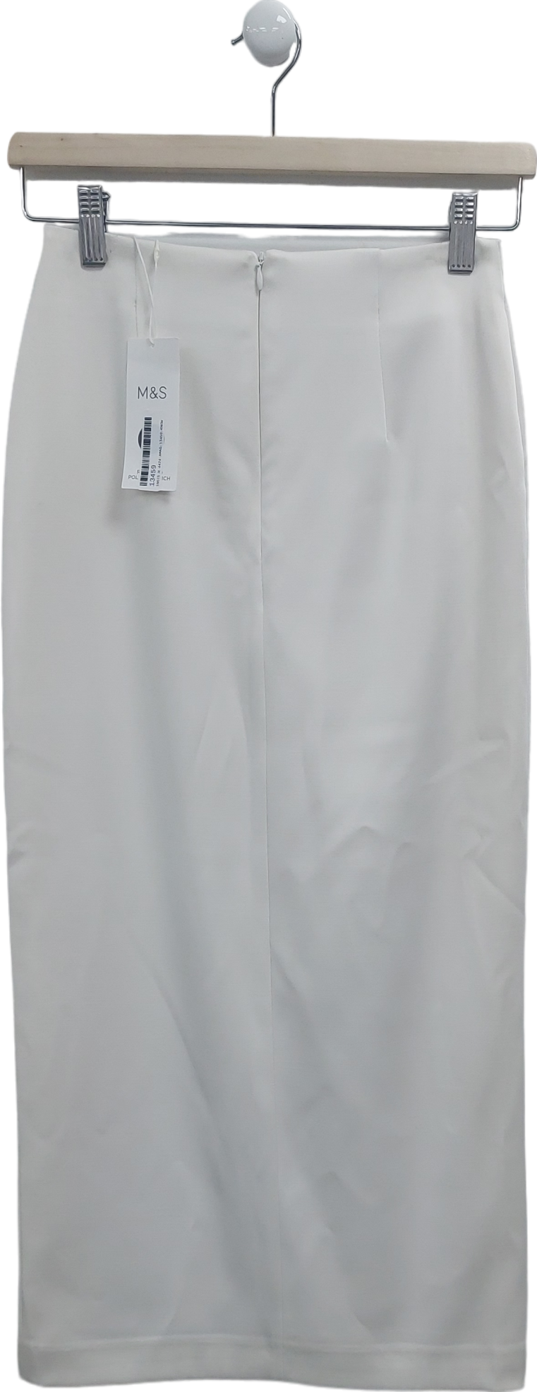 M&S Cream Lined Tailored Midi Skirt UK 6