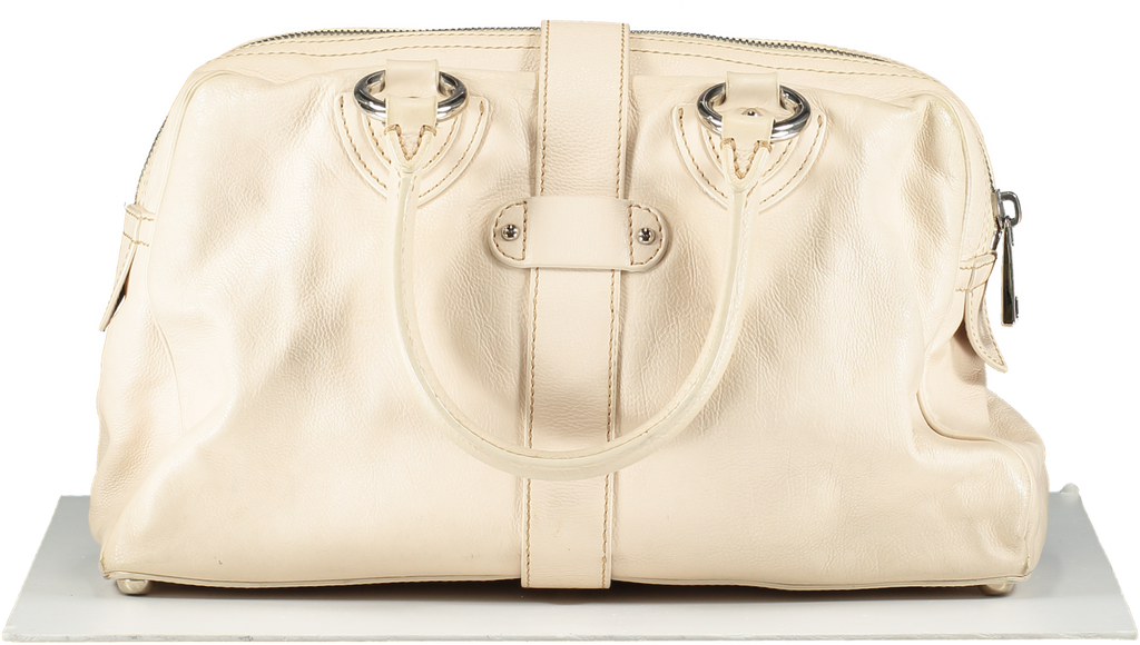 Marc Jacobs Cream Leather 2 Pocket Top Handles Venetia Handbag