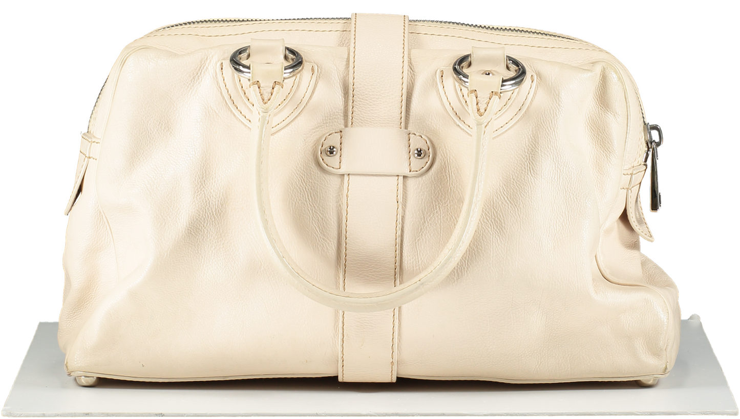 Marc Jacobs Cream Leather 2 Pocket Top Handles Venetia Handbag