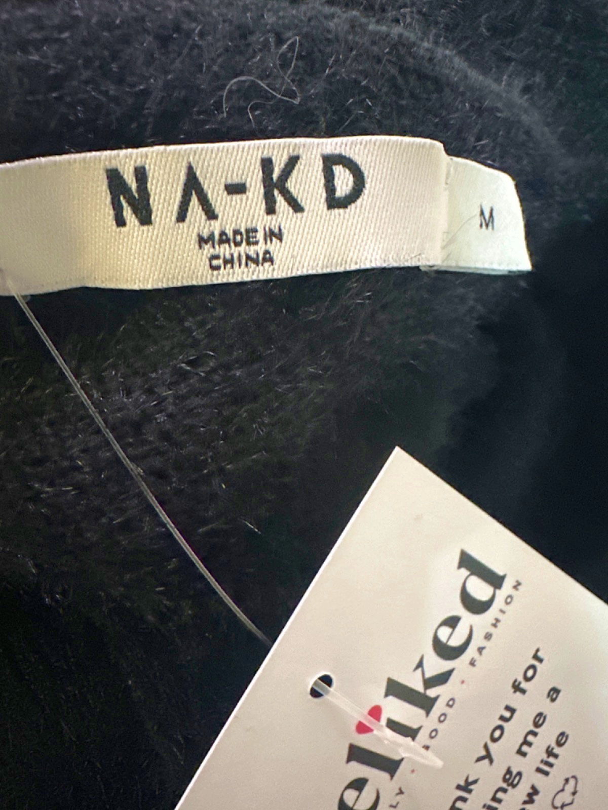 NA-KD Black Fluffy Cardigan UK M