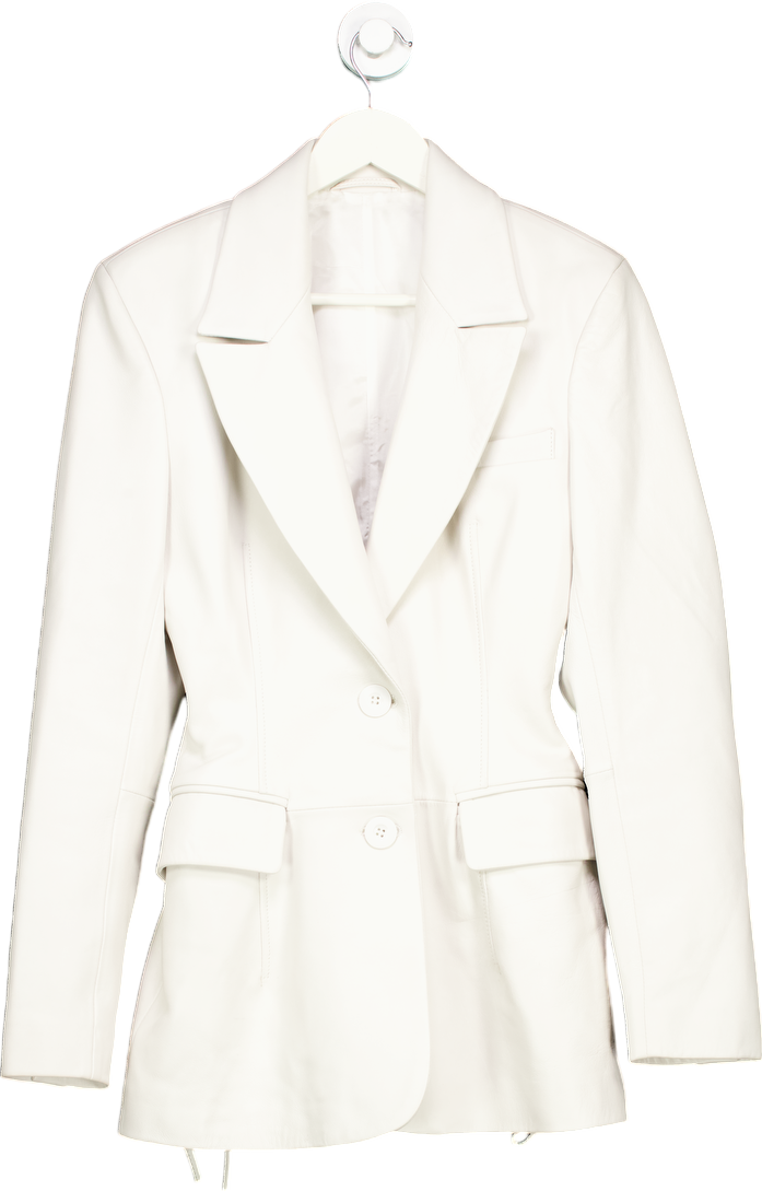 LOL White Leather Blazer UK M