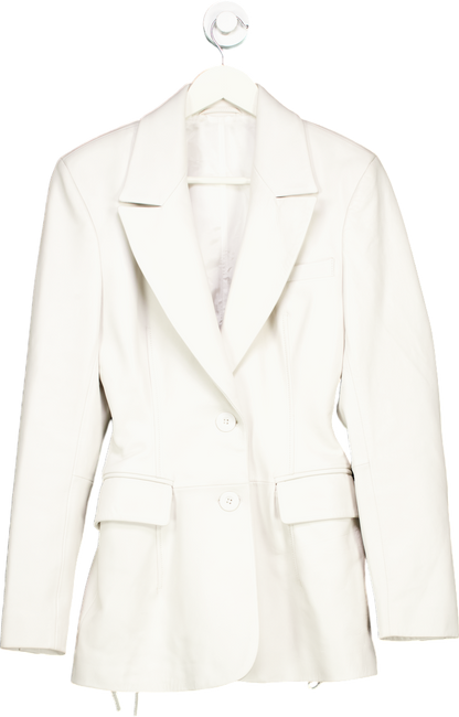 LOL White Leather Blazer UK M