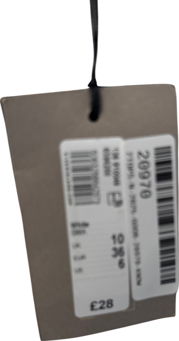 River Island White White/ Black Contrast Collar Bodysuit UK 10