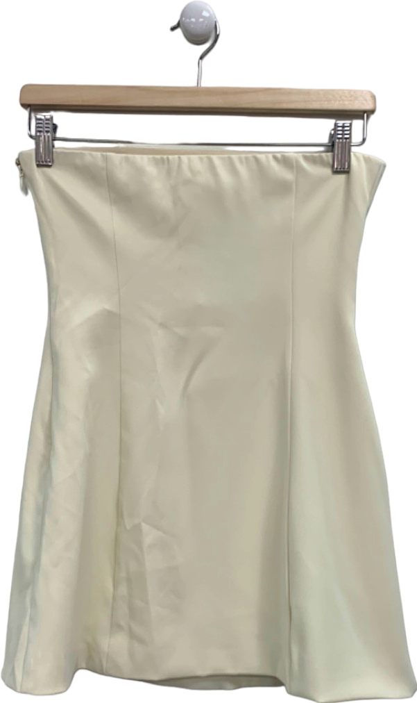 Peppered Mayo Cream Strapless Dress UK 8