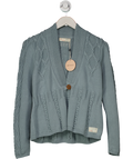 Odd Molly Dusty Blue 100% Organic Cotton Cable Knit Cardigan Sz2 UK M