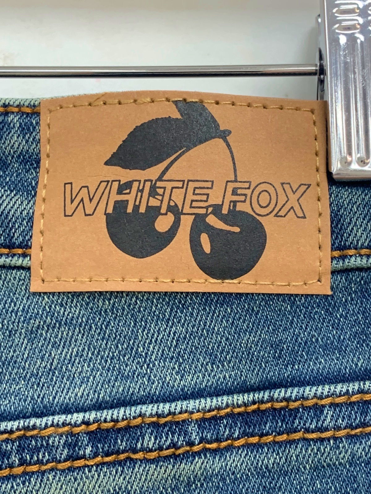 White Fox Mid Vintage Blue Wait For No One Jeans UK S