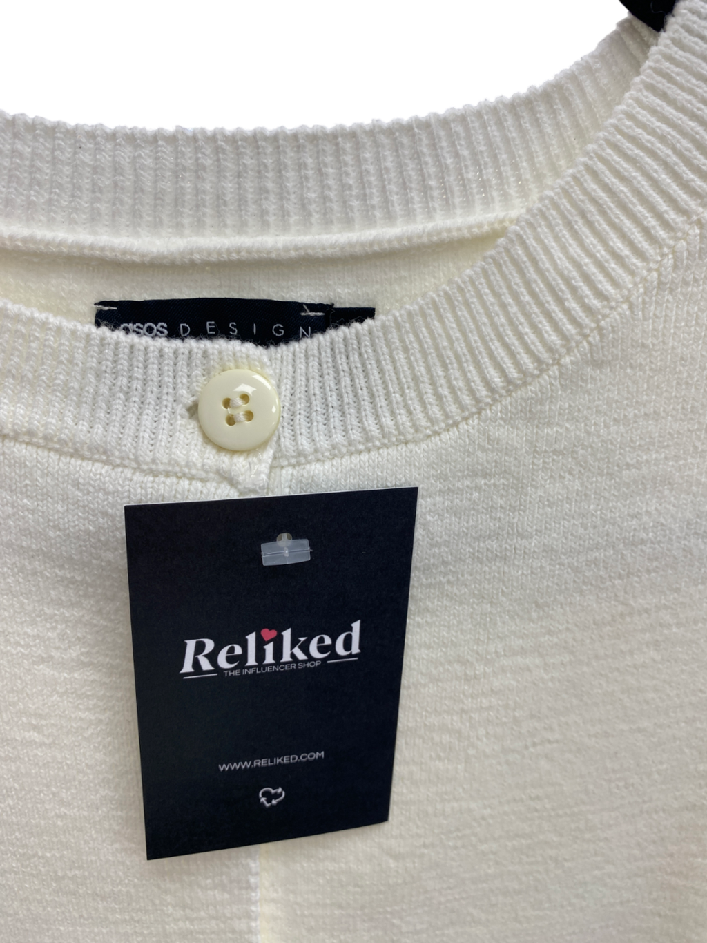 ASOS Cream Knitted Front Split Waistcoat UK XS