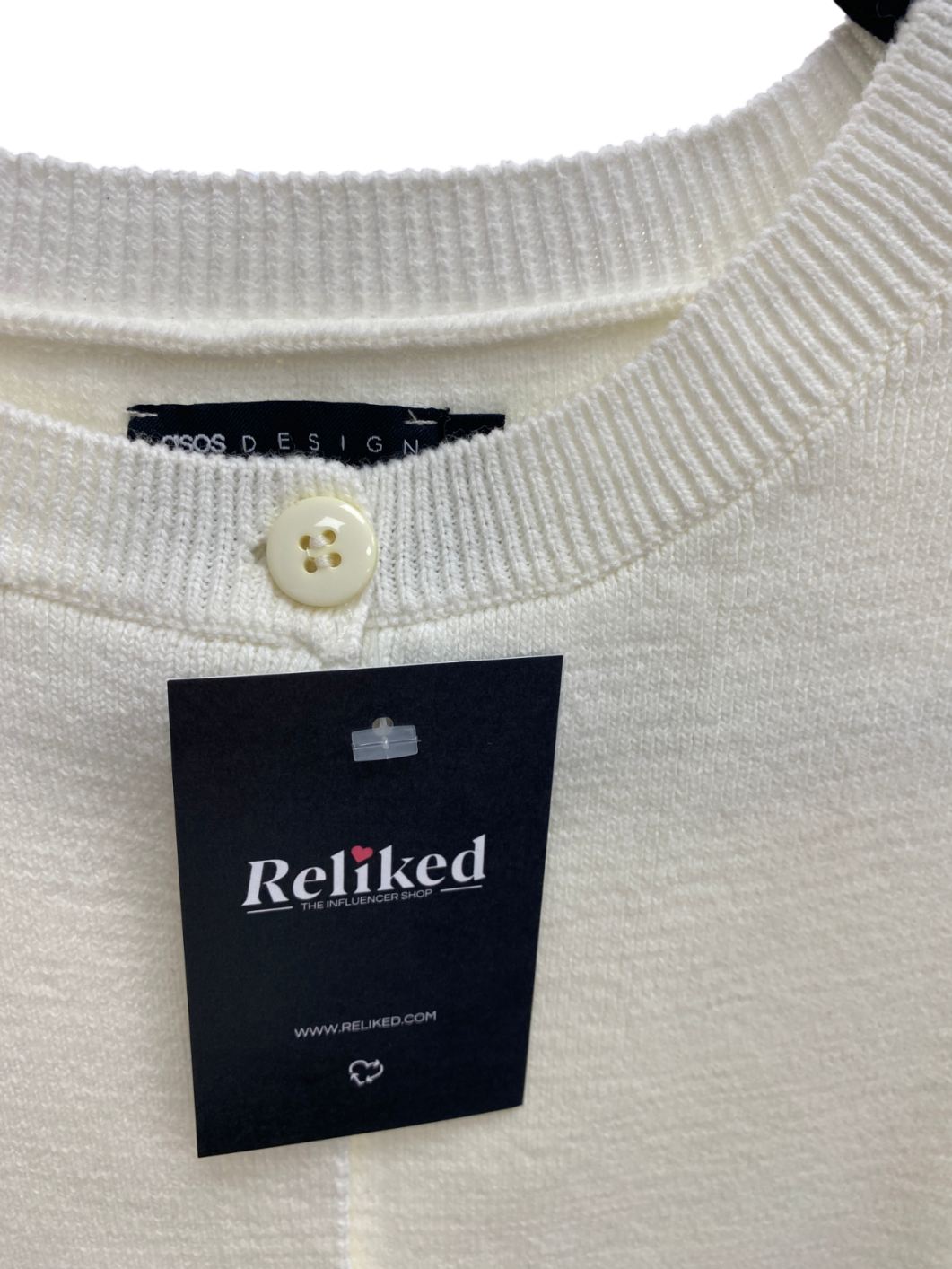 ASOS Cream Knitted Front Split Waistcoat UK XS