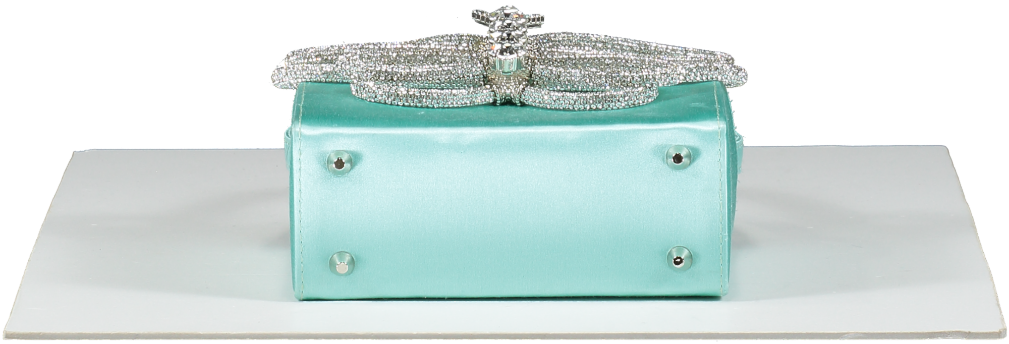 L'alingi Blue Aqua Ella Box Bag Satin Box Clutch One Size