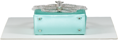 L'alingi Blue Aqua Ella Box Bag Satin Box Clutch One Size