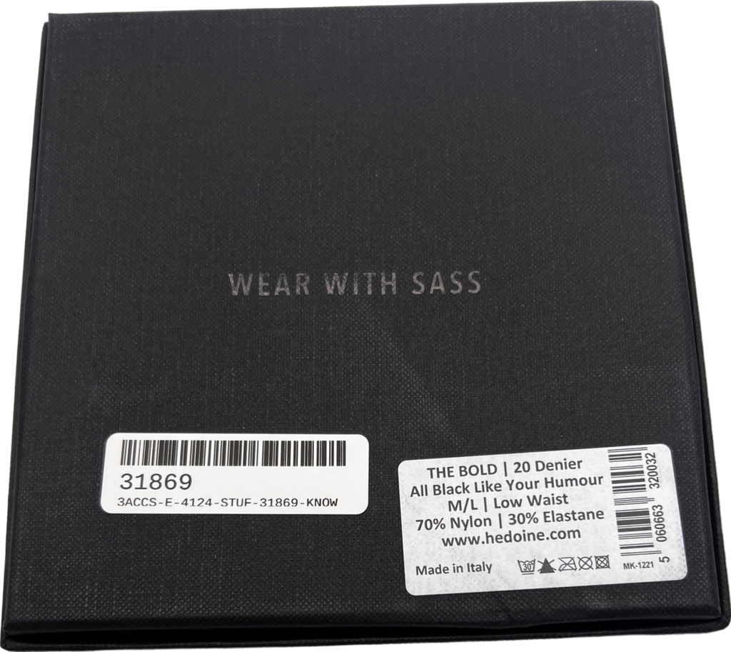 hedoine Black The Bold 20 Denier UK M/L
