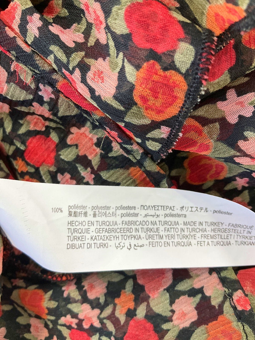 Zara Red Floral Blouse UK M