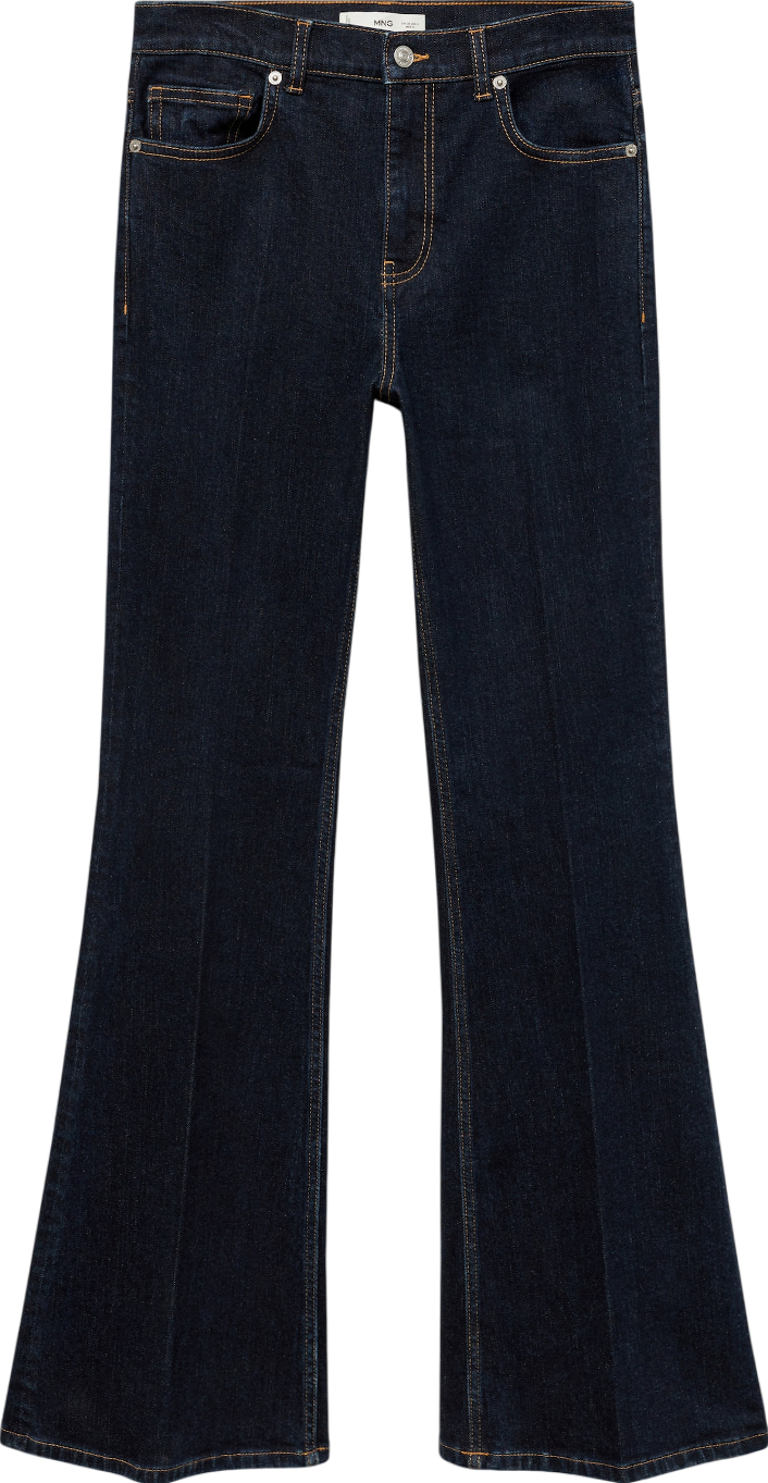 MANGO Blue Violet Flared High Rise Jeans UK 10