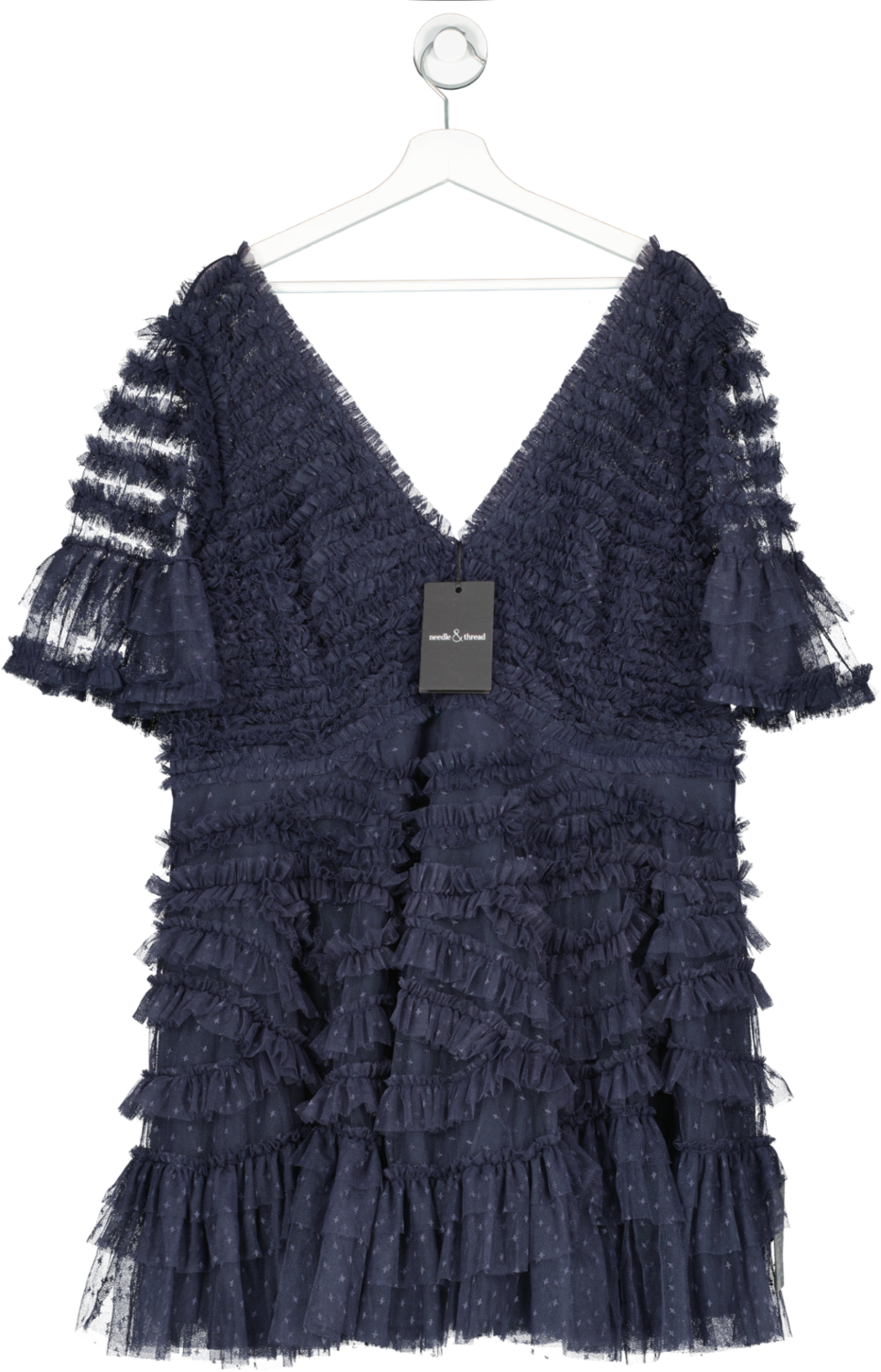 Needle & Thread Navy Blue Phoenix V-neck Micro Mini Dress BNWT UK 22