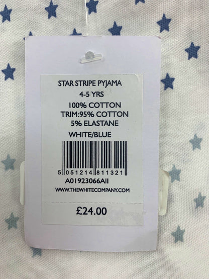 The White Company White/Blue Star Stripe Pyjama 4-5 Yrs
