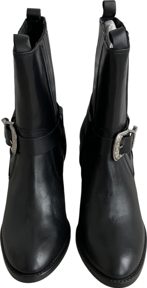 Pepe Jeans Black Luna Rock Leather Ankle Boots UK 7 EU 40 👠