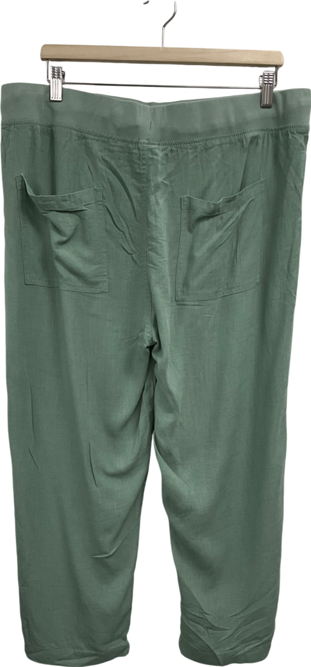 M&Co Green Linen Cropped Joggers UK 16