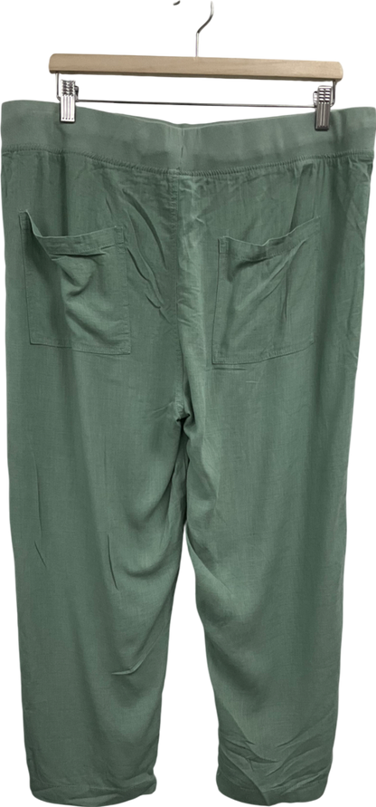 M&Co Green Linen Cropped Joggers UK 16