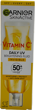Garnier Vitamin C Daily Uv, Invisible Brightening Fluid, Spf50+, Prevents & Corrects Damage 40ml