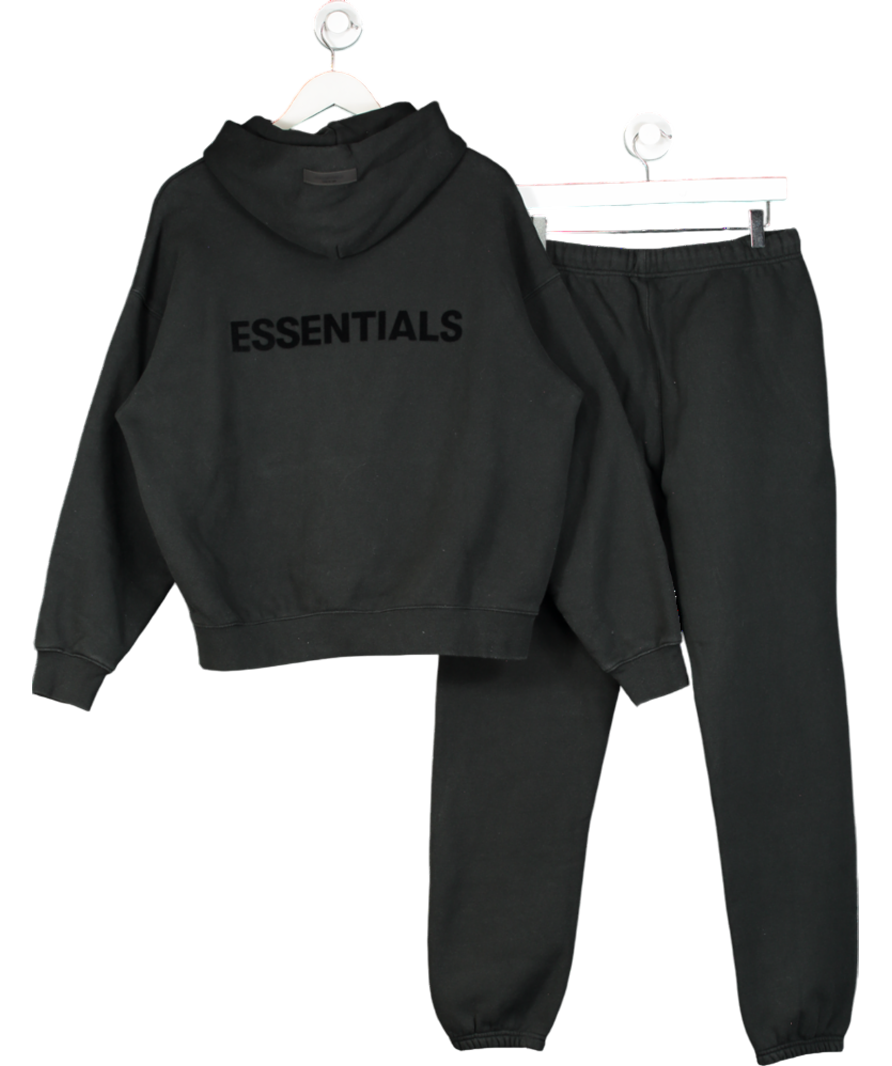 Fear Of God Essentials Black 2-piece Hoodie 'stretch Limo' & Sweatpants UK S