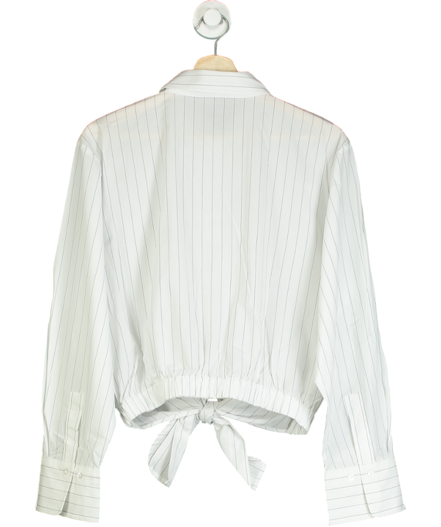 MANGO White Stripped Knot Shirt UK M